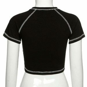 y2k slim vintage crop top chic & youthful retro streetwear 2804