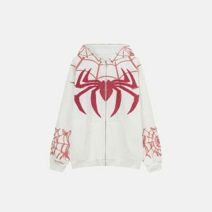 y2k spider embroidered hoodie oversized & edgy comfort 3798