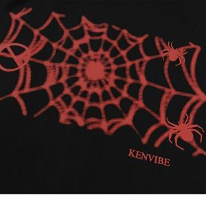 y2k spider embroidered hoodie oversized & edgy comfort 5716