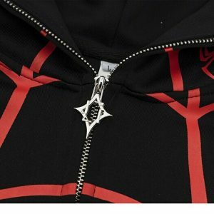 y2k spider embroidered hoodie oversized & edgy comfort 8494