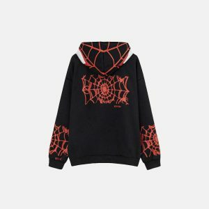 y2k spider embroidered hoodie oversized & edgy comfort 8744