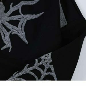 y2k spider embroidered hoodie zip up edgy streetwear 1583