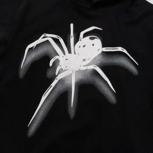 y2k spider graphic hoodie   edgy & youthful streetwear icon 3081