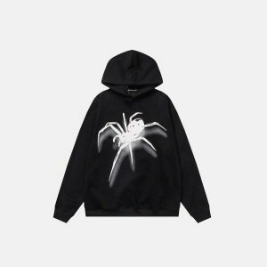 y2k spider graphic hoodie   edgy & youthful streetwear icon 5218