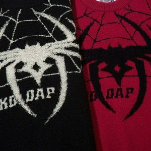 y2k spider sweater   iconic web design urban trendsetter 3163