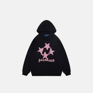y2k star letter hoodie embroidered design youthful edge 2463