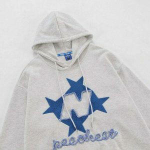 y2k star letter hoodie embroidered design youthful edge 4499