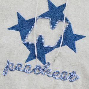 y2k star letter hoodie embroidered design youthful edge 4579