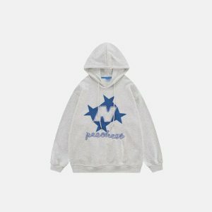 y2k star letter hoodie embroidered design youthful edge 7139