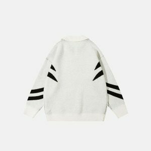 y2k star polo sweater   knitted & youthful streetwear chic 1609