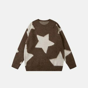 y2k star sweater   knitted & youthful streetwear icon 4359