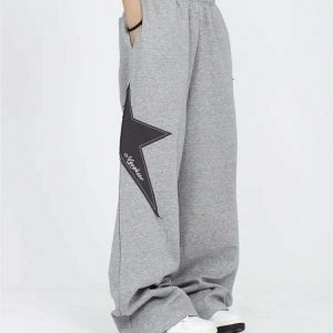 y2k star sweatpants   dynamic & youthful streetwear icon 7666