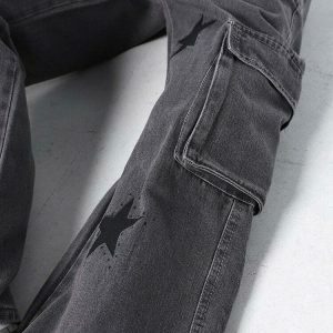 y2k stars graphic jeans iconic retro & youthful style 4921