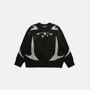 y2k stars graphic sweater   youthful & iconic streetwear piece 5338