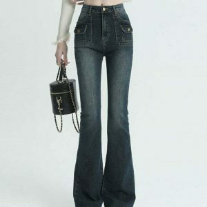 y2k vintage flare jeans high waist & chic denim style 6520