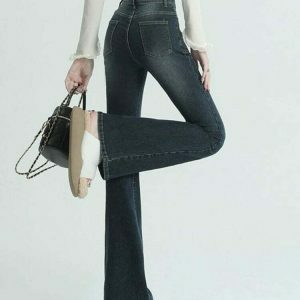 y2k vintage flare jeans high waist & chic denim style 8251