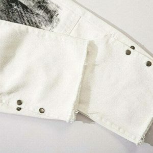 y2k white punk pants straight cut   sleek & youthful style 6909