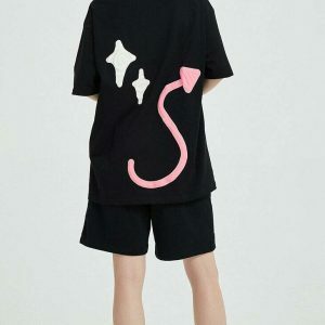 youthful 'i can pick star' skull tee with devil horns 4704