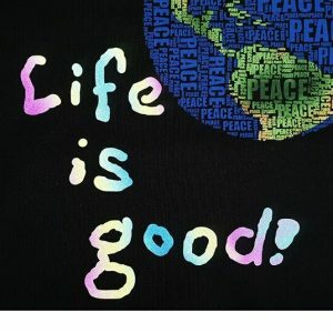 youthful 'life is good' earth hoodie   eco chic & vibrant 4999