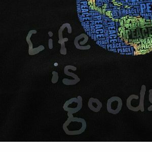 youthful 'life is good' earth hoodie   eco chic & vibrant 6398