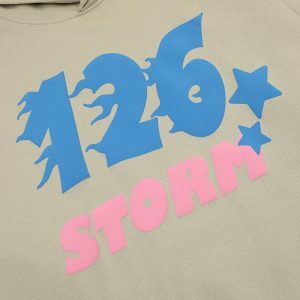 youthful 126 letter print hoodie   streetwear icon 6259