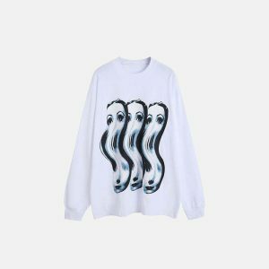 youthful abstract graphic tee oversized & trendy design 1064