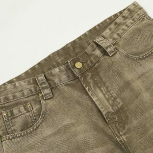 youthful baggy brown jeans   streetwear with a retro twist 8395