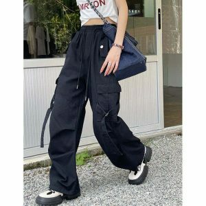 youthful baggy cargo pants army wide leg design 4353