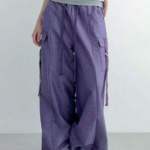 youthful baggy purple cargo pants streetwear icon 4741