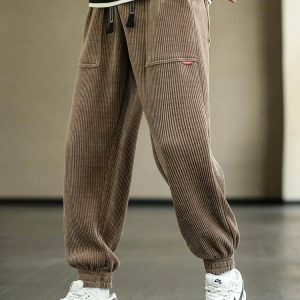 youthful baggy sweatpants sleek drawstring design 6606