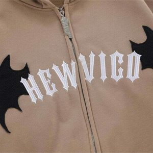 youthful bat wings hoodie zip up design streetwear icon 5352