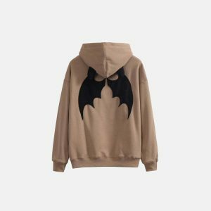 youthful bat wings hoodie zip up design streetwear icon 5818