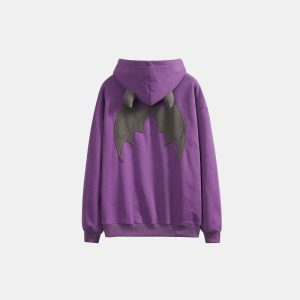 youthful bat wings hoodie zip up design streetwear icon 7067