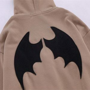 youthful bat wings hoodie zip up design streetwear icon 8115