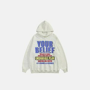 youthful believe hoodie oversized & comfortably chic 2718