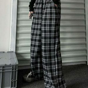 youthful black plaid sweatpants oversized & trendy comfort 1200