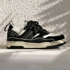 youthful black thick sole sneakers   streetwise & sleek 5043