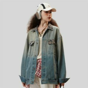 youthful blue washed denim jacket classic & trendy 3532