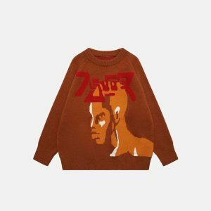 youthful boxer print sweater dynamic streetwear choice 7963
