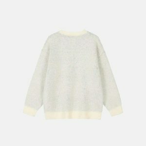 youthful bulldog knit sweater loose & quirky comfort 1884