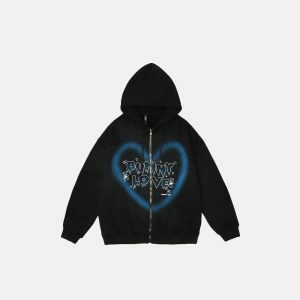 youthful bunny love hoodie   cozy & iconic streetwear 4394