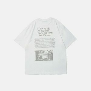youthful bunny print t shirt edgy statement design 8714