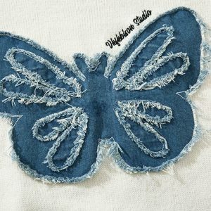 youthful butterfly embroidered sweater loose & chic comfort 4055