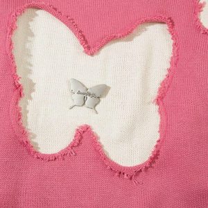 youthful butterfly embroidered sweater loose & chic comfort 7443