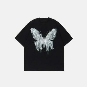 youthful butterfly print tee   vibrant & trendy streetwear 4140