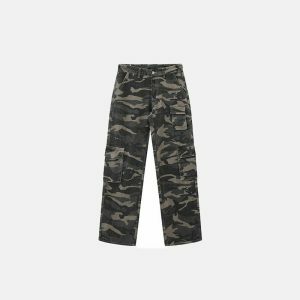 youthful camo cargo pants mid waist & streetwise comfort 1307