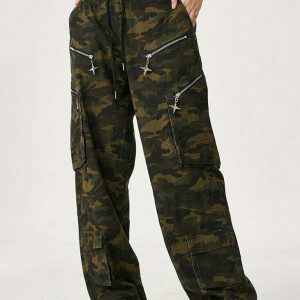 youthful camo cargo pants mid waist & streetwise comfort 5156