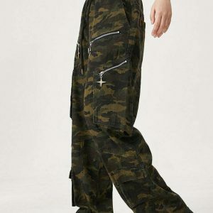 youthful camo cargo pants mid waist & streetwise comfort 7835