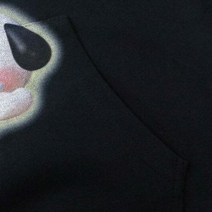 youthful cartoon dog graphic hoodie   streetwear icon 4080