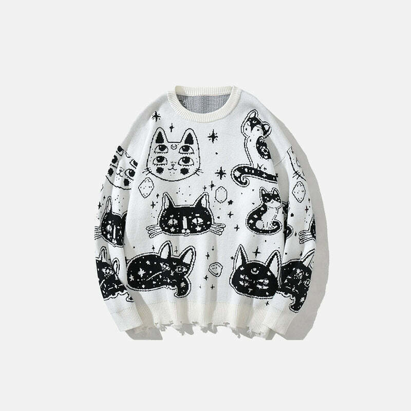 youthful cat's dreams sweater   quirky & comfortable style 2201
